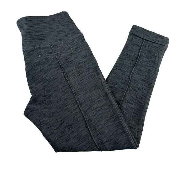 MPG Grey Activewear Legging Pants Pull On Black Size Medium Rolled Cuff Capri - Picture 9 of 9